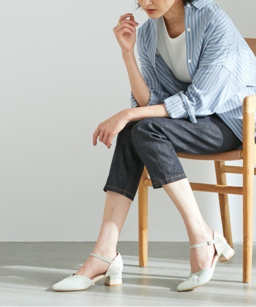 JELLY BEANS(ジェリービーンズ)の「コンビヒールセパレートパンプス<ふわさら>(204-52800)JELLY BEANS(ジェリービーンズ)(パンプス・レディース・ブラック/グリーン/グレイッシュベージュ/パープル・23/24/25/22/25.5/22.5/23.5/24.5/21.5)」の18枚目の写真