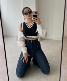 Avvenente | 【Avvenente】バイカラーミニニットベスト(ベスト)