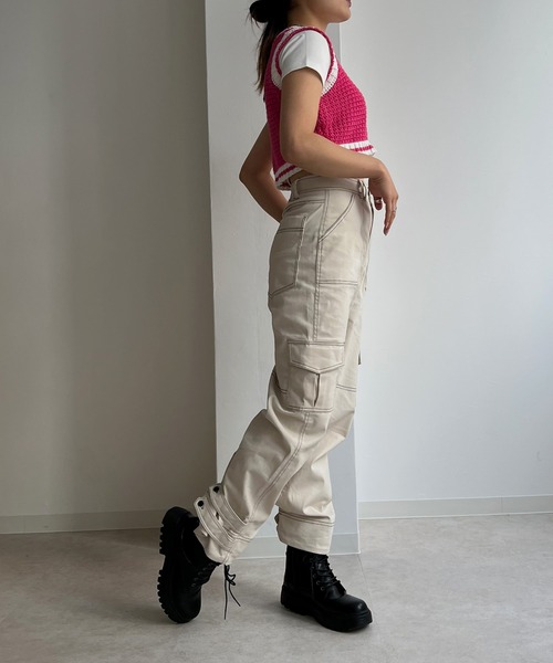 Avvenente(アベネンテ)の「【Avvenente】バイカラーミニニットベスト(ベスト・レディース・ブラック/オレンジ/ピンク・FREE)」の13枚目の写真