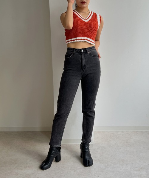 Avvenente(アベネンテ)の「【Avvenente】バイカラーミニニットベスト(ベスト・レディース・ブラック/オレンジ/ピンク・FREE)」の18枚目の写真