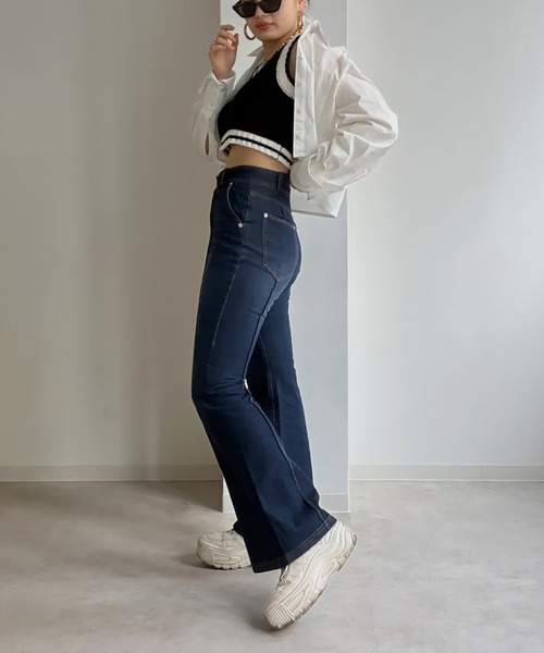 Avvenente(アベネンテ)の「【Avvenente】バイカラーミニニットベスト(ベスト・レディース・ブラック/オレンジ/ピンク・FREE)」の5枚目の写真