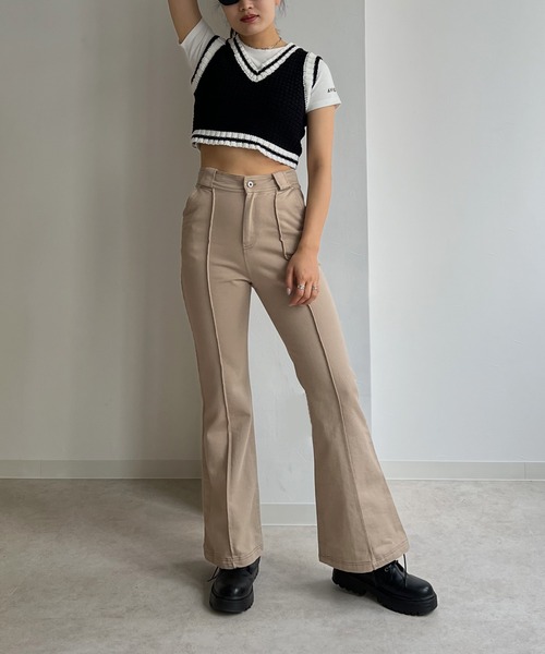 Avvenente(アベネンテ)の「【Avvenente】バイカラーミニニットベスト(ベスト・レディース・ブラック/オレンジ/ピンク・FREE)」の6枚目の写真