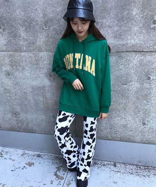 INGNI(イング)の「BIGカレッジロゴパーカーチュニック(Tシャツ/カットソー・レディース・ネイビー/オフホワイト/オレンジ/オートミール/グリーン・M)」の7枚目の写真