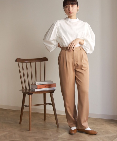 HER CLOSET(ハークローゼット)の「【shemoshelly】ボリュームスリーブコットンブラウス(シャツ/ブラウス・レディース・ブラック/ブラウン/オフホワイト/オレンジ/ブルー/ライトグリーン・M)」の13枚目の写真