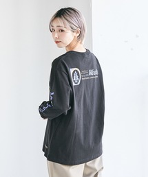CUBE SUGAR（キューブシュガー）の「WOODSコラボ天竺アウトドアロゴバックプリントロンT（Tシャツ/カットソー）」