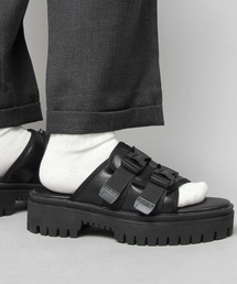 glabella | glabella / グラベラ / 超厚底 タンクソール ダブルストラップ PUレザー スライドサンダル(サンダル)