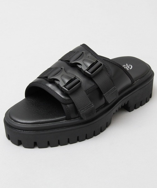 glabella(グラベラ)の「超厚底 タンクソール ダブルストラップ フェイクレザー スライドサンダル(サンダル・メンズ・ブラック・S/M/L)」の12枚目の写真