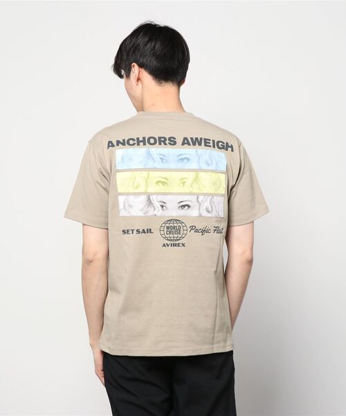 AVIREX（アヴィレックス）の「ガールズ アイ パッチ Tシャツ/GIRLS EYE PATCH T-SHIRT / アヴィレックス / AVIREX（Tシャツ/カットソー・メンズ・ブラック/サックスブルー/ホワイト/ベージュ・X-LARGE/XX-LARGE/LARGE/MEDIUM）」の6枚目の写真