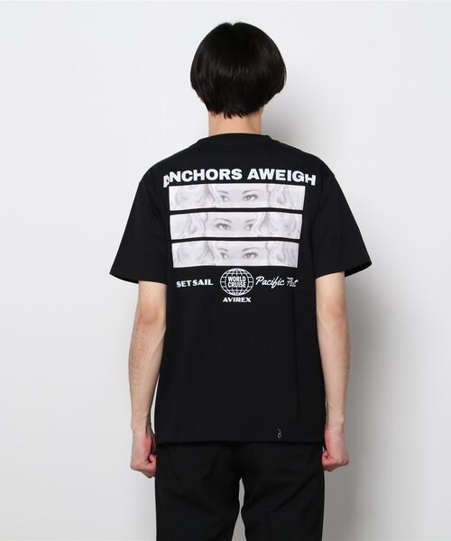 AVIREX（アヴィレックス）の「ガールズ アイ パッチ Tシャツ/GIRLS EYE PATCH T-SHIRT / アヴィレックス / AVIREX（Tシャツ/カットソー・メンズ・ブラック/サックスブルー/ホワイト/ベージュ・X-LARGE/XX-LARGE/LARGE/MEDIUM）」の9枚目の写真