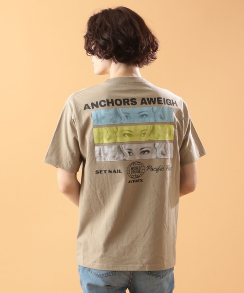 AVIREX（アヴィレックス）の「ガールズ アイ パッチ Tシャツ/GIRLS EYE PATCH T-SHIRT / アヴィレックス / AVIREX（Tシャツ/カットソー・メンズ・ブラック/サックスブルー/ホワイト/ベージュ・X-LARGE/XX-LARGE/LARGE/MEDIUM）」の4枚目の写真