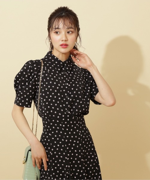 プロポーションボディドレッシング ドット柄半袖ブラウス プロポーションボディドレッシング PROPORTION BODY DRESSING