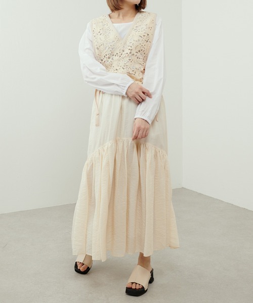 Lui's（ルイス）の「レースジレセットブラウス（シャツ/ブラウス・レディース・キナリ/イエロー/ブラック・FREE）」の6枚目の写真