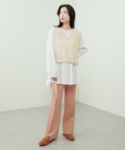 Lui's（ルイス）の「レースジレセットブラウス（シャツ/ブラウス・レディース・キナリ/イエロー/ブラック・FREE）」の4枚目の写真