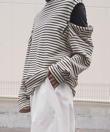2way オフショルダー ボーダートップス chw22s091