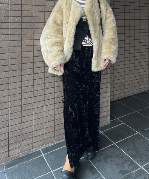 chuclla（チュクラ）の「2way オフショルダー ボーダートップス chw22s091（Tシャツ/カットソー・レディース・ホワイト/パープル・FREE）」の4枚目の写真