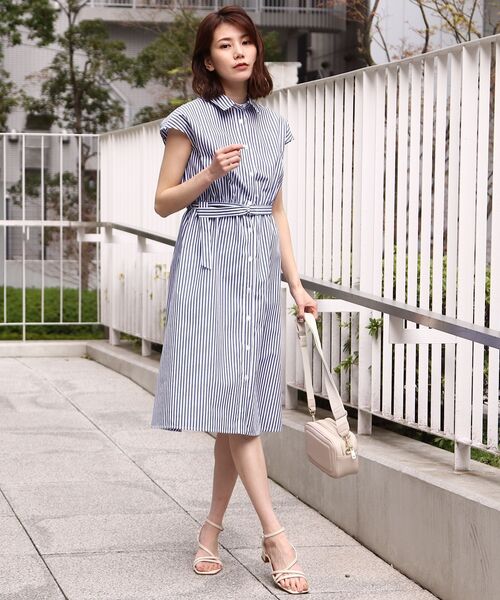SOUP（スープ）の「◆TCブロードストライプシャツワンピース（ワンピース・レディース・ホワイト系5/ブルー系3・11/15 /13/09/07）」の3枚目の写真