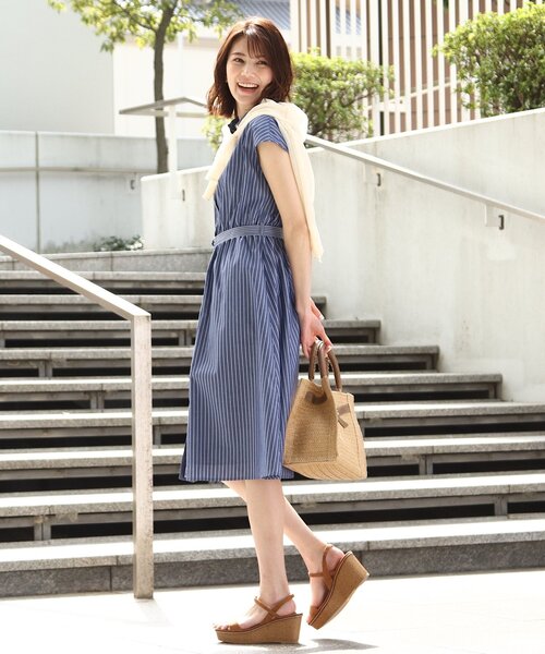 SOUP（スープ）の「◆TCブロードストライプシャツワンピース（ワンピース・レディース・ホワイト系5/ブルー系3・11/15 /13/09/07）」の7枚目の写真