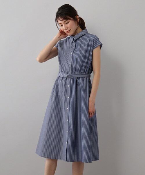 SOUP（スープ）の「◆TCブロードストライプシャツワンピース（ワンピース・レディース・ホワイト系5/ブルー系3・11/15 /13/09/07）」の10枚目の写真