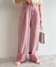 w closet | 裾ロールUPデニムワイドパンツ(デニムパンツ)