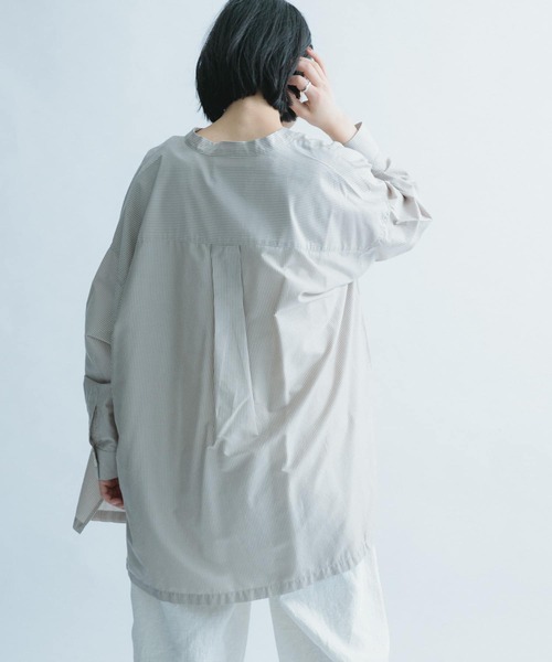 FORK&SPOON（フォークアンドスプーン）の「FORK&SPOON　ストライプアウトフィットシャツ（シャツ/ブラウス・レディース・ブルー/ベージュ系その他・ONE）」の5枚目の写真