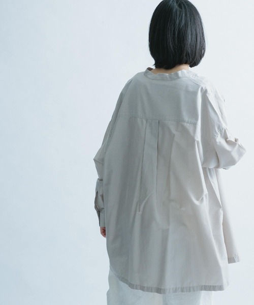 FORK&SPOON（フォークアンドスプーン）の「FORK&SPOON　ストライプアウトフィットシャツ（シャツ/ブラウス・レディース・ブルー/ベージュ系その他・ONE）」の6枚目の写真