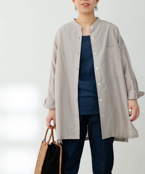 FORK&SPOON（フォークアンドスプーン）の「FORK&SPOON　ストライプアウトフィットシャツ（シャツ/ブラウス・レディース・ブルー/ベージュ系その他・ONE）」の9枚目の写真