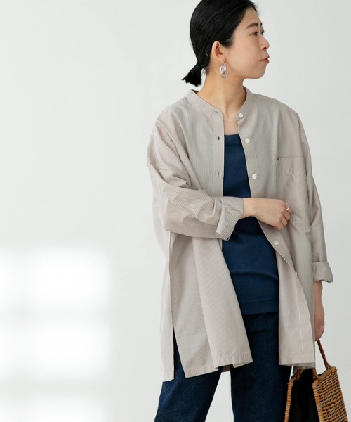 FORK&SPOON（フォークアンドスプーン）の「FORK&SPOON　ストライプアウトフィットシャツ（シャツ/ブラウス・レディース・ブルー/ベージュ系その他・ONE）」の10枚目の写真