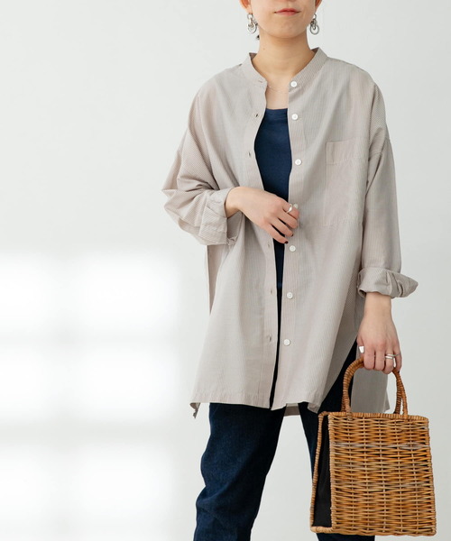 FORK&SPOON（フォークアンドスプーン）の「FORK&SPOON　ストライプアウトフィットシャツ（シャツ/ブラウス・レディース・ブルー/ベージュ系その他・ONE）」の13枚目の写真