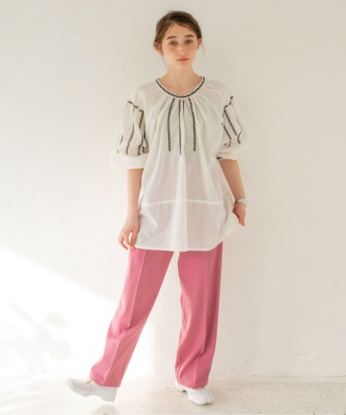 ANGIE(アンジー)の「刺繍ブラウス(シャツ/ブラウス・レディース・ホワイト/ブラック・FREE)」の14枚目の写真