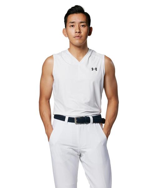 UNDER ARMOUR(アンダーアーマー)の「UAアイソチル フィッティド スリーブレス Vネックシャツ(ゴルフ/メンズ)(Tシャツ/カットソー・メンズ・ブラック/ホワイト・S/XXL/L/M/XL)」の1枚目の写真