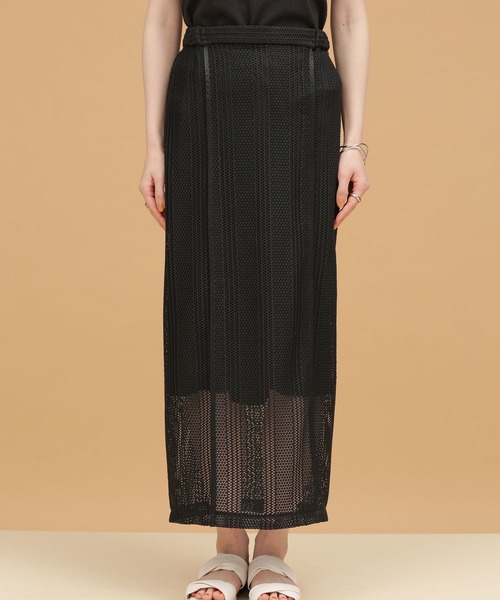 NANO universe（ナノユニバース）の「LB.03/ラッセルレースアイラインスカート（スカート・レディース・ブラック/ブラウン・Ⅰ/Ⅱ）」の3枚目の写真