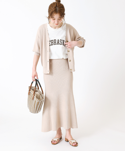 B.C STOCK（ベーセーストック）の「カレッジアーチロゴTシャツ（Tシャツ/カットソー・レディース・ベージュ/ブラック/ブルー系その他/ホワイト・FREE）」の11枚目の写真