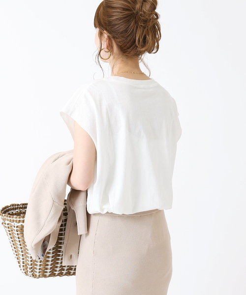 B.C STOCK（ベーセーストック）の「カレッジアーチロゴTシャツ（Tシャツ/カットソー・レディース・ベージュ/ブラック/ブルー系その他/ホワイト・FREE）」の12枚目の写真