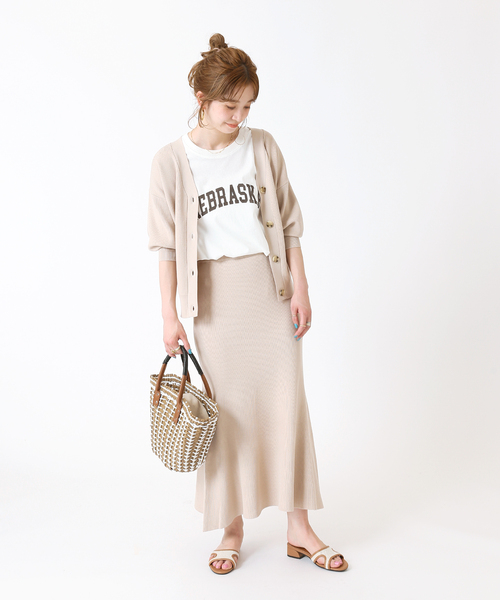 B.C STOCK（ベーセーストック）の「カレッジアーチロゴTシャツ（Tシャツ/カットソー・レディース・ベージュ/ブラック/ブルー系その他/ホワイト・FREE）」の14枚目の写真