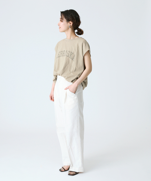 B.C STOCK（ベーセーストック）の「カレッジアーチロゴTシャツ（Tシャツ/カットソー・レディース・ベージュ/ブラック/ブルー系その他/ホワイト・FREE）」の16枚目の写真