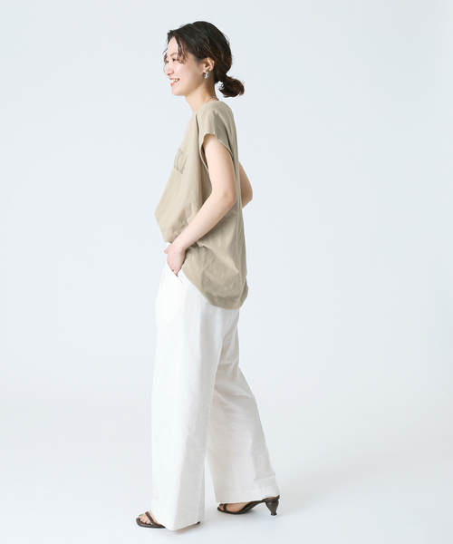 B.C STOCK（ベーセーストック）の「カレッジアーチロゴTシャツ（Tシャツ/カットソー・レディース・ベージュ/ブラック/ブルー系その他/ホワイト・FREE）」の17枚目の写真