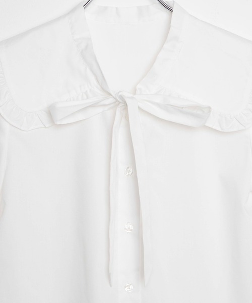 WEGO（ウィゴー）の「WEGO/フリル襟リボンタイブラウス（シャツ/ブラウス・レディース・ホワイト・FREE）」の6枚目の写真