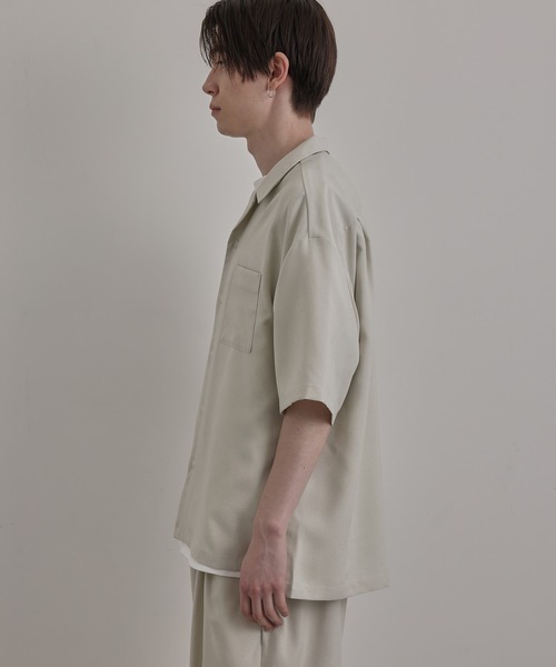 JUNRED（ジュンレッド）の「リネンライクオープンカラードレープシャツ（シャツ/ブラウス・メンズ・チャコールグレー/グリーン/キナリ・S/M/L）」の19枚目の写真
