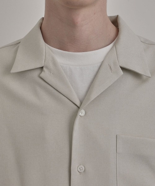 JUNRED（ジュンレッド）の「リネンライクオープンカラードレープシャツ（シャツ/ブラウス・メンズ・チャコールグレー/グリーン/キナリ・S/M/L）」の21枚目の写真