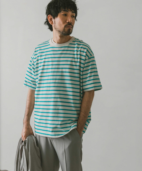 URBAN RESEARCH DOORS（アーバンリサーチドアーズ）の「クルーネックボーダーTシャツ（Tシャツ/カットソー・メンズ・ホワイト/ブルー系その他/イエロー/ネイビー・MEDIUM/LARGE）」の4枚目の写真