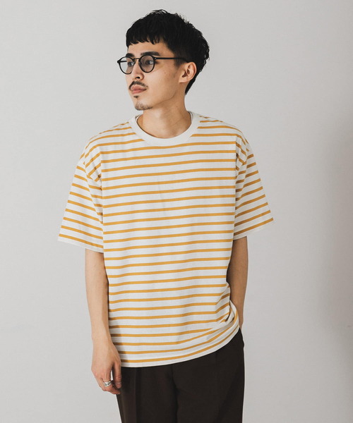 URBAN RESEARCH DOORS（アーバンリサーチドアーズ）の「クルーネックボーダーTシャツ（Tシャツ/カットソー・メンズ・ホワイト/ブルー系その他/イエロー/ネイビー・MEDIUM/LARGE）」の5枚目の写真