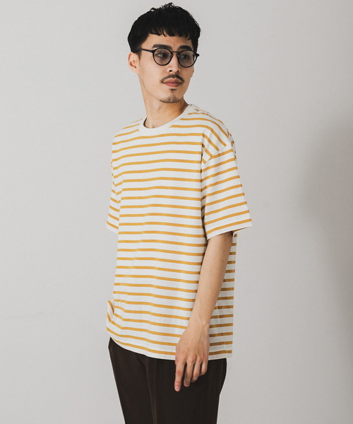 URBAN RESEARCH DOORS（アーバンリサーチドアーズ）の「クルーネックボーダーTシャツ（Tシャツ/カットソー・メンズ・ホワイト/ブルー系その他/イエロー/ネイビー・MEDIUM/LARGE）」の7枚目の写真