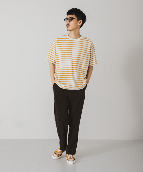 URBAN RESEARCH DOORS（アーバンリサーチドアーズ）の「クルーネックボーダーTシャツ（Tシャツ/カットソー・メンズ・ホワイト/ブルー系その他/イエロー/ネイビー・MEDIUM/LARGE）」の8枚目の写真