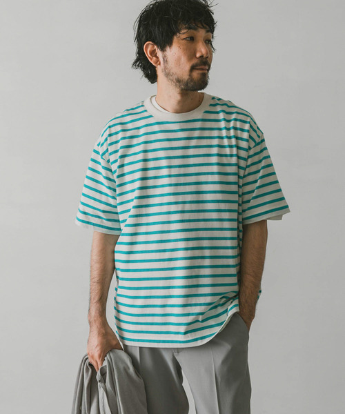 URBAN RESEARCH DOORS（アーバンリサーチドアーズ）の「クルーネックボーダーTシャツ（Tシャツ/カットソー・メンズ・ホワイト/ブルー系その他/イエロー/ネイビー・MEDIUM/LARGE）」の11枚目の写真