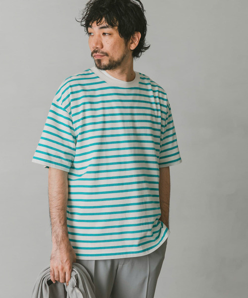 URBAN RESEARCH DOORS（アーバンリサーチドアーズ）の「クルーネックボーダーTシャツ（Tシャツ/カットソー・メンズ・ホワイト/ブルー系その他/イエロー/ネイビー・MEDIUM/LARGE）」の13枚目の写真