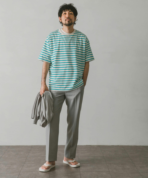 URBAN RESEARCH DOORS（アーバンリサーチドアーズ）の「クルーネックボーダーTシャツ（Tシャツ/カットソー・メンズ・ホワイト/ブルー系その他/イエロー/ネイビー・MEDIUM/LARGE）」の14枚目の写真