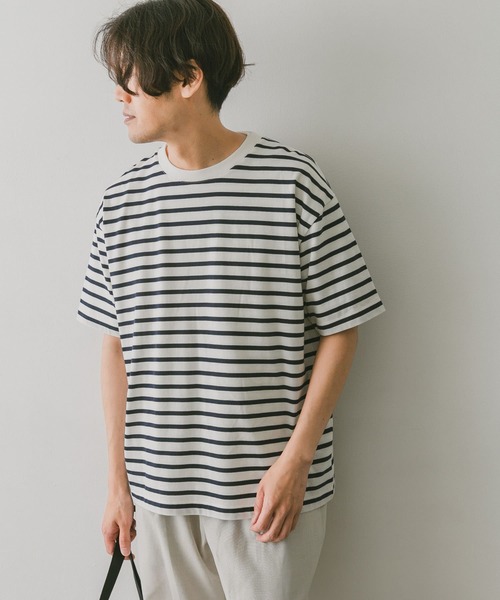 URBAN RESEARCH DOORS（アーバンリサーチドアーズ）の「クルーネックボーダーTシャツ（Tシャツ/カットソー・メンズ・ホワイト/ブルー系その他/イエロー/ネイビー・MEDIUM/LARGE）」の17枚目の写真