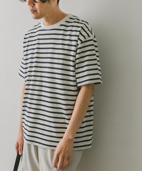 URBAN RESEARCH DOORS（アーバンリサーチドアーズ）の「クルーネックボーダーTシャツ（Tシャツ/カットソー・メンズ・ホワイト/ブルー系その他/イエロー/ネイビー・MEDIUM/LARGE）」の18枚目の写真