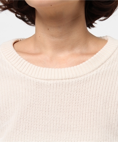 DISCOAT（ディスコート）の「【Discoat】チュール重ねプルオーバー（ニット/セーター・レディース・オフホワイト/グレー・ﾌﾘ-）」の7枚目の写真