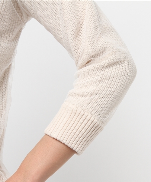 DISCOAT（ディスコート）の「【Discoat】チュール重ねプルオーバー（ニット/セーター・レディース・オフホワイト/グレー・ﾌﾘ-）」の8枚目の写真